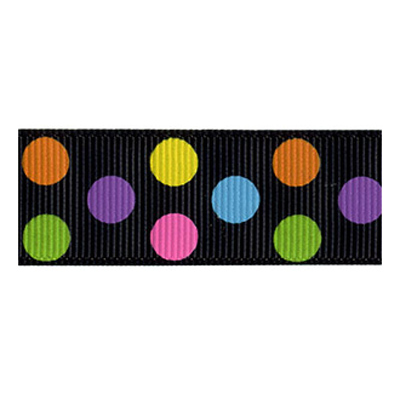 56585 Ribbon Grosgrain 22mm Black Multi