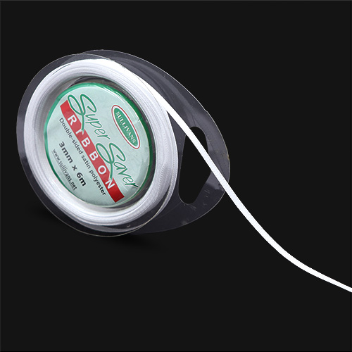 56892 Sullivans Super Saver 3mm Ribbon - White 6mts