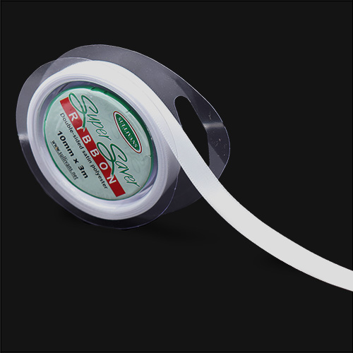 56922 Sullivans Super Saver 10mm Ribbon - White 3mts