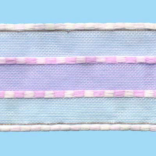 57253 Ribbon Mesh Weave 38mm Pink
