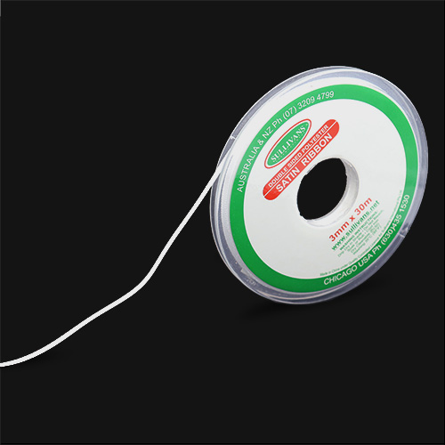 57450 Sullivans 3mm Double Sided Ribbon - White 30mts