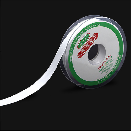 57570 Sullivans 15mm Double Sided Ribbon - White 20mts
