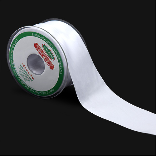 57660 Sullivans 50mm Double Sided Ribbon - White 20mts