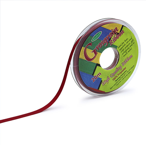 57816 Sullivans 6mm Grosgrain Ribbon - Jester Red 20mts