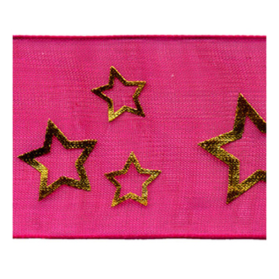 57896 Ribbon Organza 38mm Hot Pink