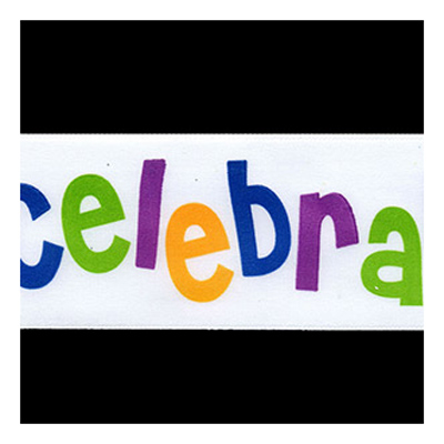 58004 Ribbon Satin 38mm White Multi