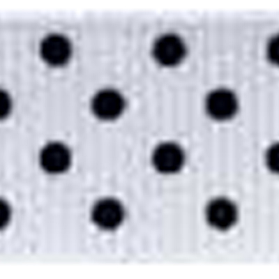 58011 Ribbon Grosgrain 16mm White Black