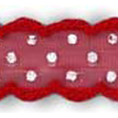 58081 Ribbon Organza 16mm Red White