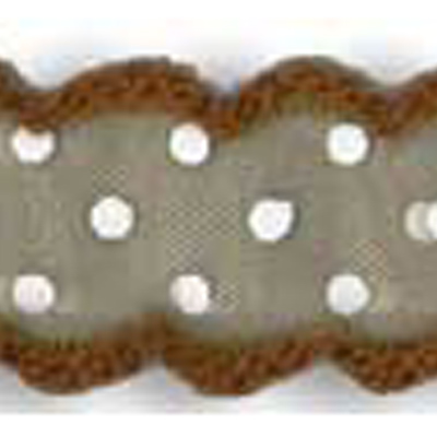 58085 Ribbon Organza 16mm Brown White