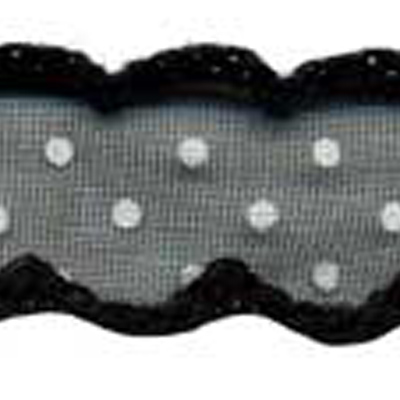 58087 Ribbon Organza 16mm Black White
