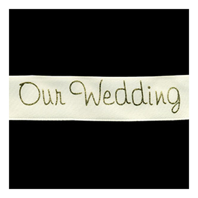 58100 Ribbon 22mm Our Wedding Gold