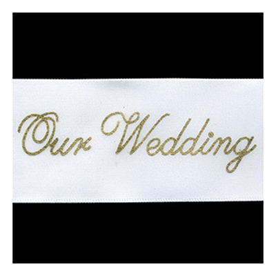 58101 Ribbon Satin 38mm White Gold