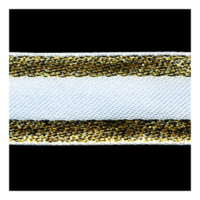 58211 Ribbon Woven 23mm White Gold