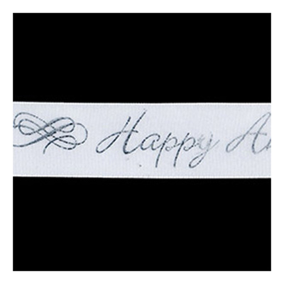 58217 Ribbon Satin 25mm White Silver