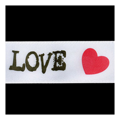 58229 Ribbon Satin 25mm White Gold Pink