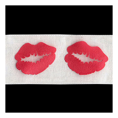 58230 Ribbon Organza 25mm White Pink