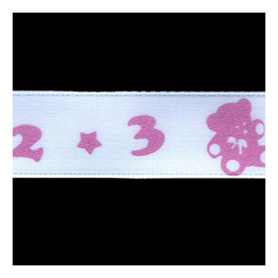 58283 Ribbon Satin 15mm White Pink