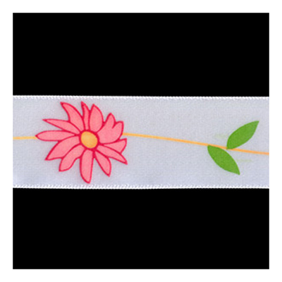 58296 Ribbon Satin 25mm White Pink