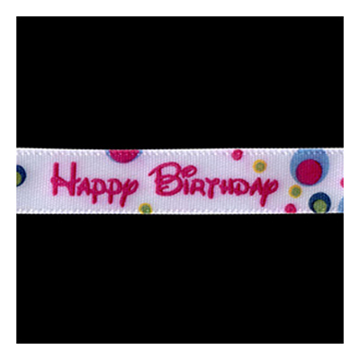 58298 Ribbon Satin 9mm White Pink