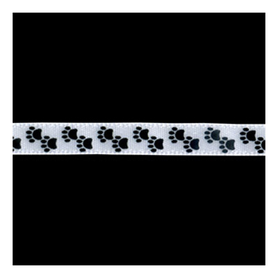 58302 Ribbon Satin 6mm White Black