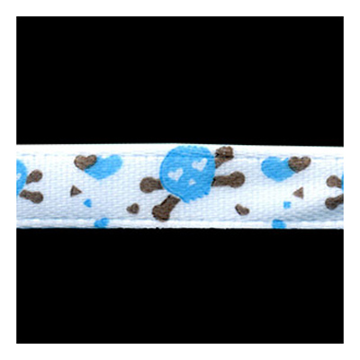 58307 Ribbon Satin 6mm White Blue