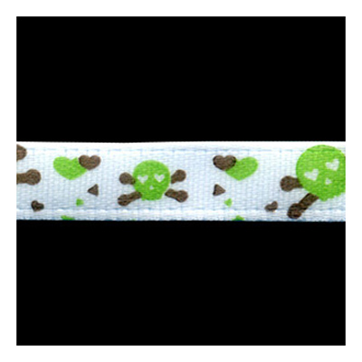 58308 Ribbon Satin 6mm White Green