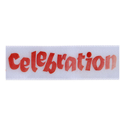 58310 Ribbon Satin 25mm White Red
