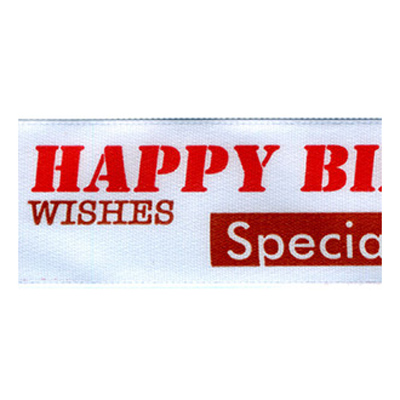 58313 Ribbon Satin 25mm White Red