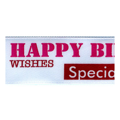 58314 Ribbon Satin 25mm White Hot Pink