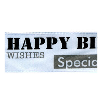 58315 Ribbon Satin 25mm White Black