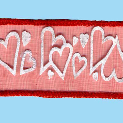 58324 Ribbon Satin 25mm White Red