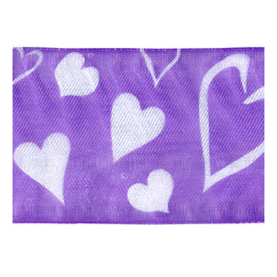 58327 Ribbon Organza 38mm Lavender White