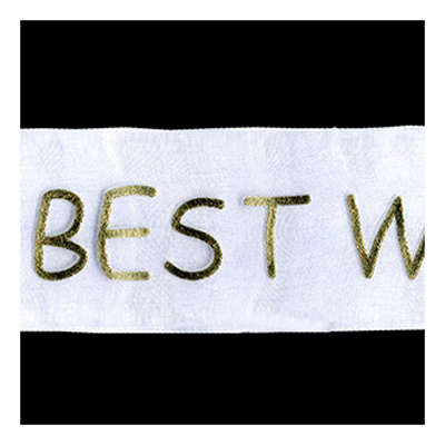 58331 Ribbon Organza 38mm White Gold