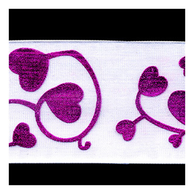 58339 Ribbon Organza 38mm White Mauve