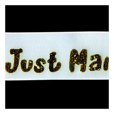 58345 Ribbon Satin 32mm White Gold