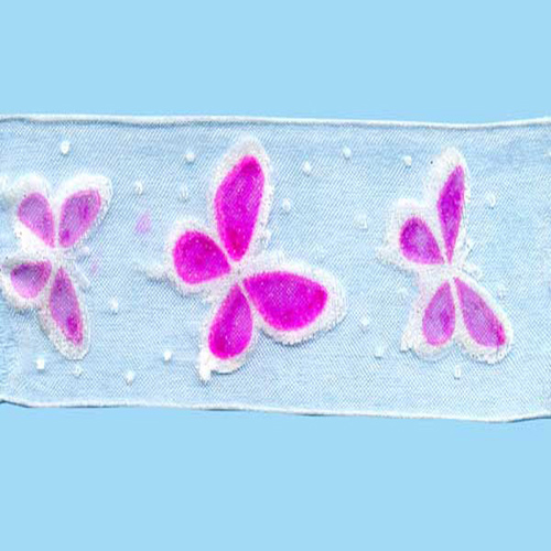 58351 Ribbon Organza 38mm White Pink