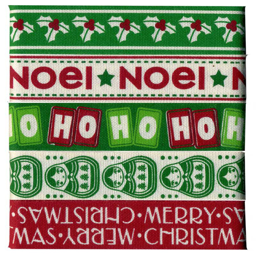 58446 Ribbon Christmas 5x1 M Asst Xmas Colours