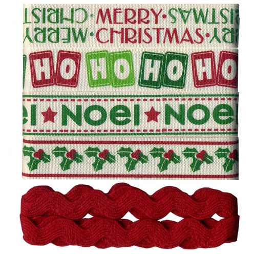 58447 Ribbon Christmas 5x1 M Asst Xmas Colours
