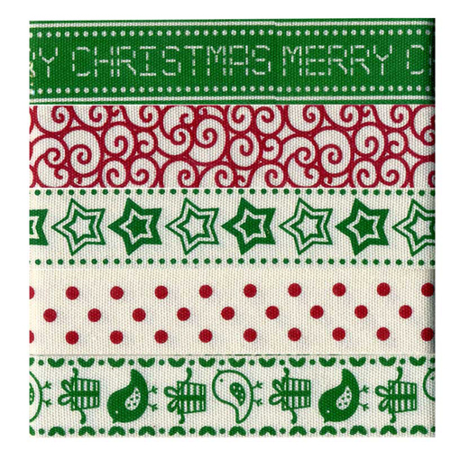 58451 Ribbon Christmas 5x1 M Asst Xmas Colours