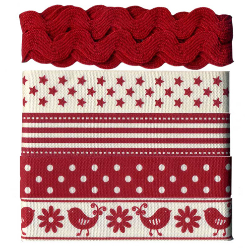 58452 Ribbon Christmas 5x1 M Asst Xmas Colours