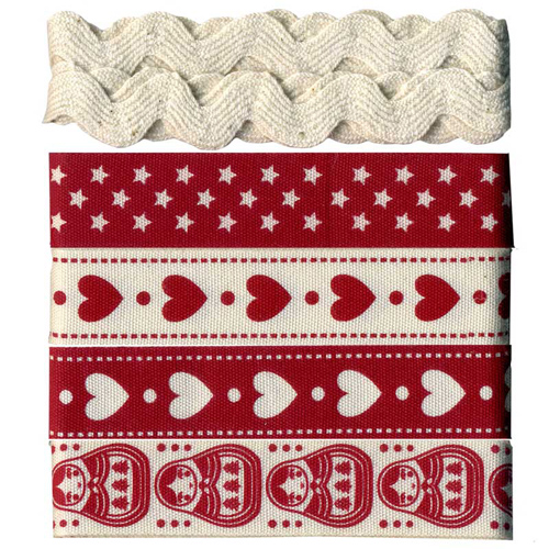 58454 Ribbon Christmas 5x1 M Asst Xmas Colours