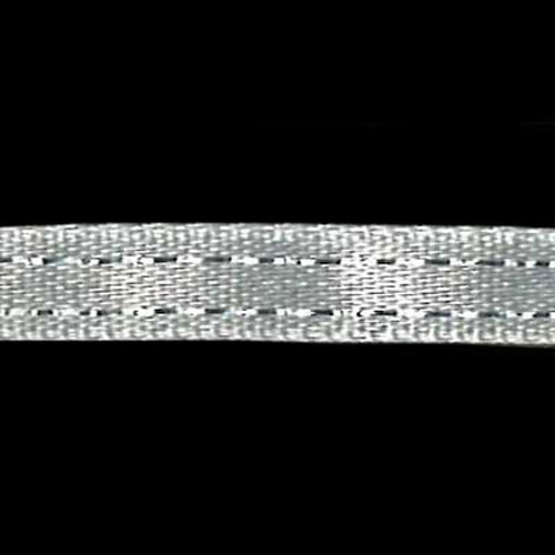 58466 Ribbon Satin 6mm White Silver