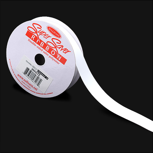 58527 Sullivans 15mm Double Sided Ribbon  - White  4mts