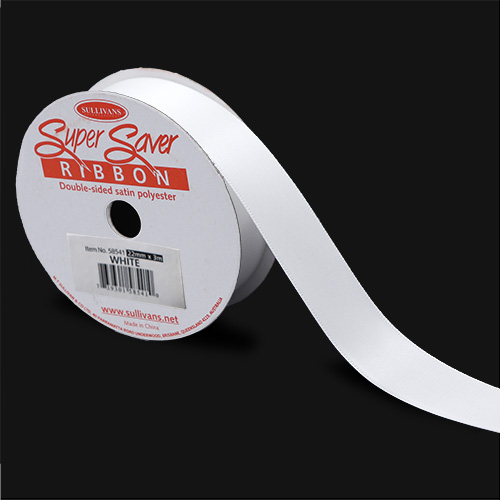 58541 Sullivans 22mm Double Sided Ribbon  - White  3mts