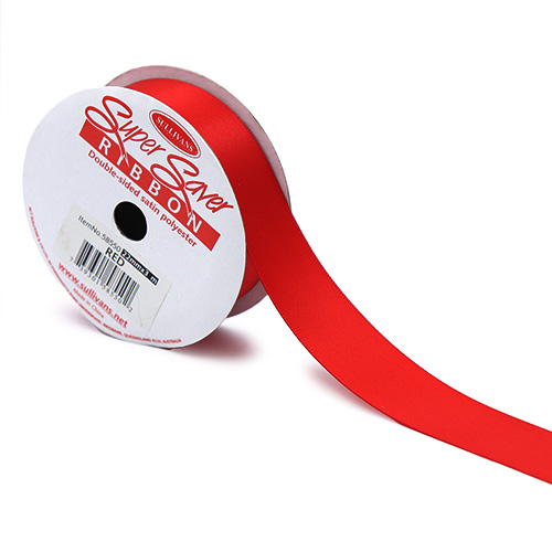 58550 Sullivans 22mm Double Sided Ribbon - 3m - Red 3mts
