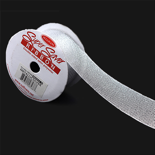58568 Ribbon Satin 38mm Metallic Silver
