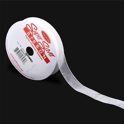 58574 Sullivans 15mm Organza Ribbon  - White 4mts