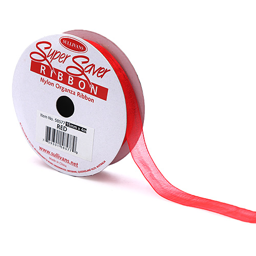 58577 Ribbon Organza 15mm Red