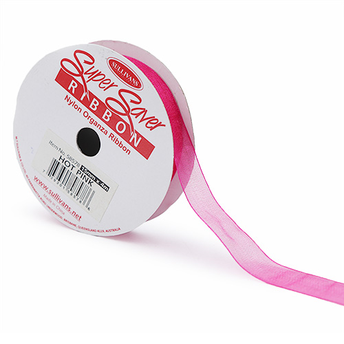 58578 Ribbon Organza 15mm Hot Pink