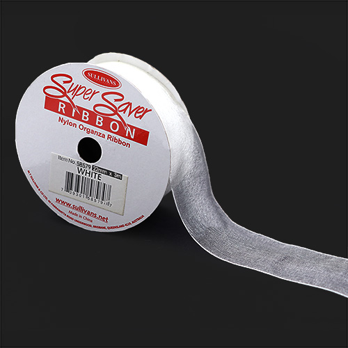 58579 Ribbon Organza 22mm White